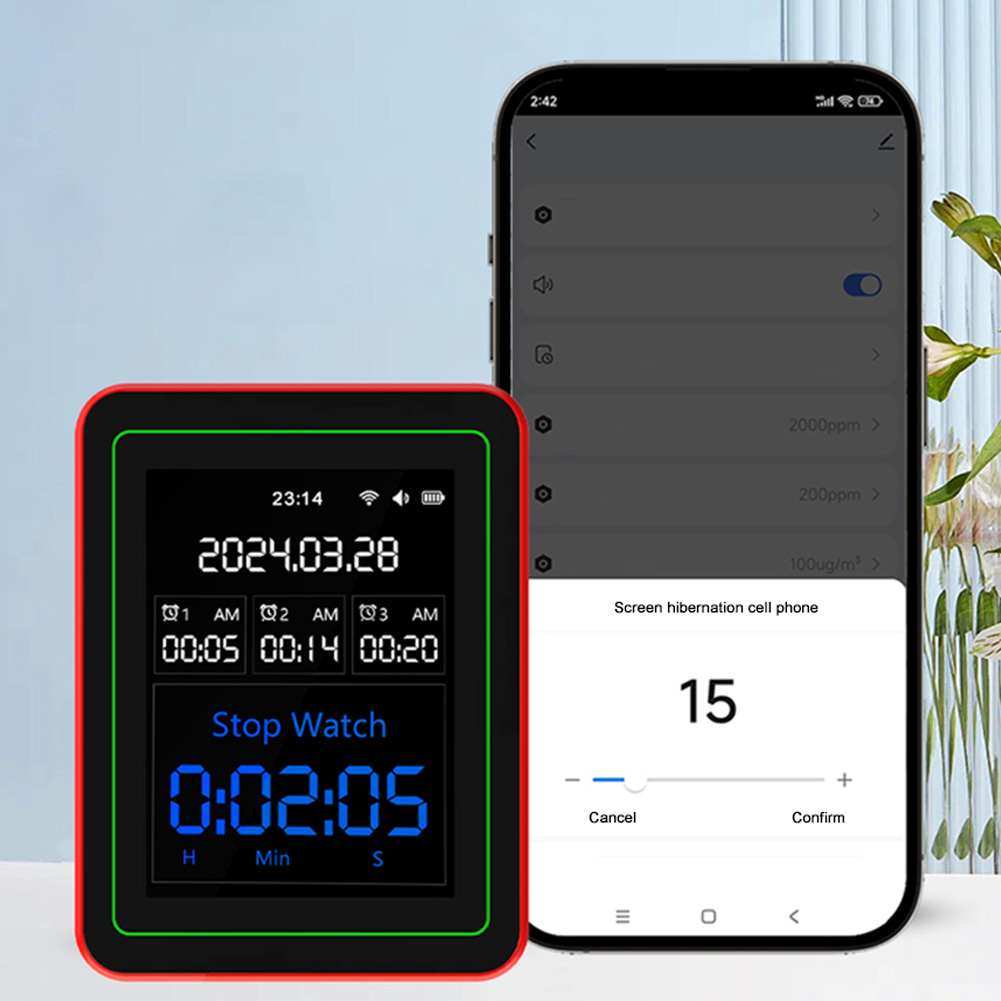 Woodworking App - WiFi 15-in-1 แบบพกพา AQI PM0.3 PM1.0