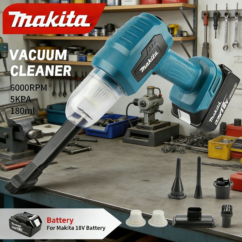 Woodworking Vacuum System - เครื่องดูดฝุ่นไร้สาย Makita: หัวดูด 7 แบบ, แรงดูด