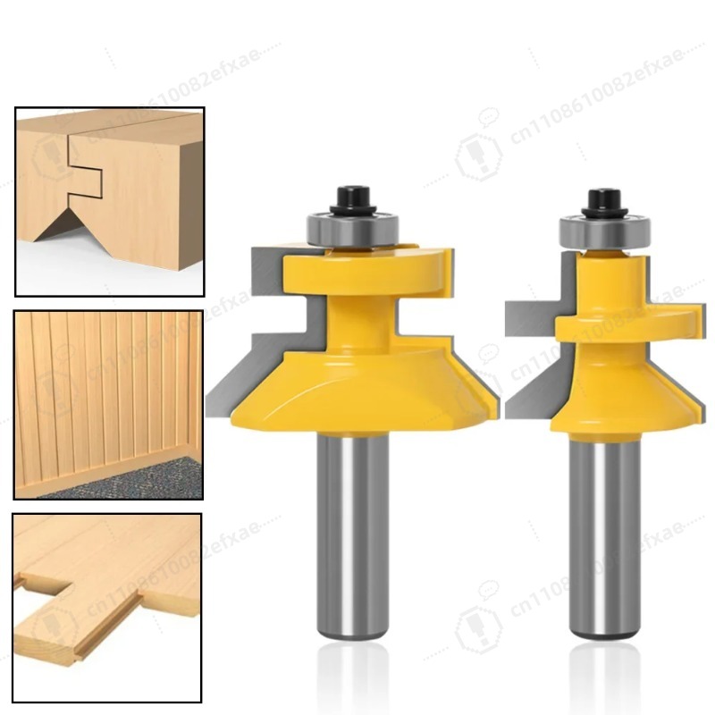 Woodworking Quotes - ชุดดอกเราเตอร์ร่องวีและดอกเราเตอร์แบบลิ้น 2 ชิ้น ขนาด 1/2 นิ้ว