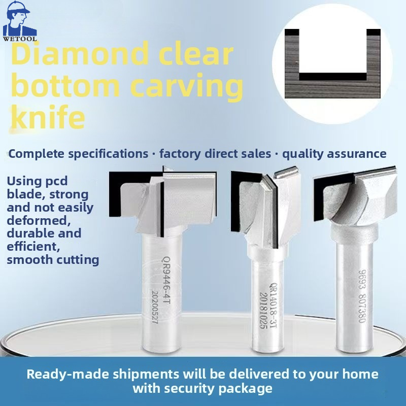 Woodworking Veneer Cutter - Livter PCD ด้านล่างทําความสะอาดไม้เพชรตรง Router Bit 3