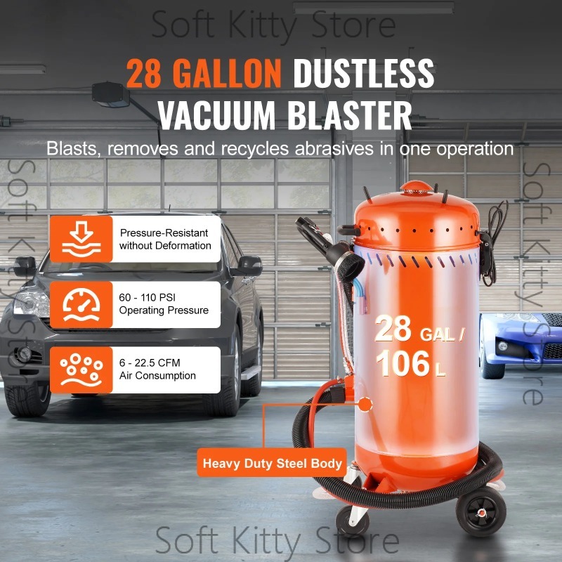 Woodworking Vacuum System - เครื่องพ่นทรายแบบดูดฝุ่นขนาด 28 แกลลอน ปราศจากฝุ่น พร้อมระบบดูดฝุ่นในตัว 1200