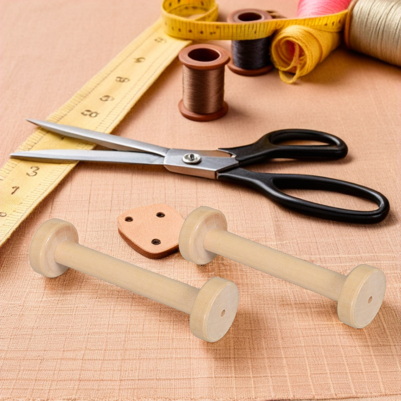 Woodworking Ideas - แกนม้วนไม้ 5 ชิ้น แบบธรรมชาติ วินเทจ ขัดเงาด้วยมือ