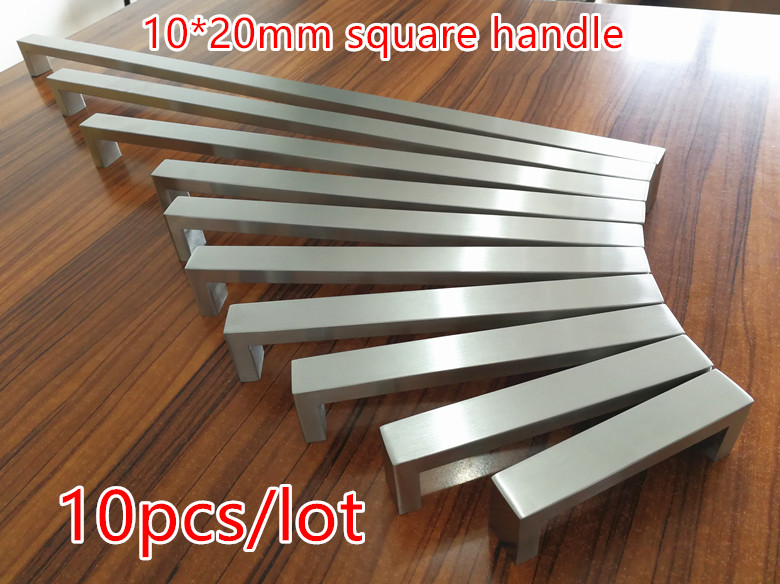 Woodworking Quotes - 10 ชิ้น/ล็อต 10*20 มม. แฮนด์จับประตูทรงสี่เหลี่ยม สแตนเลส