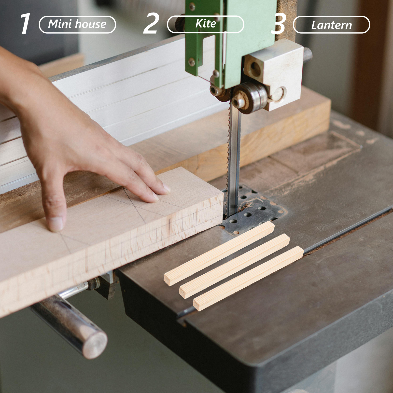 Woodworking Easy Projects - ไม้แท่งสี่เหลี่ยมสำหรับงานฝีมือไม้ 50 ชิ้น สำหรับงานเฟอร์นิเจอร์ขนาดเล็ก ใช้งานง่ายและสะดวกต่อการประมวลผล