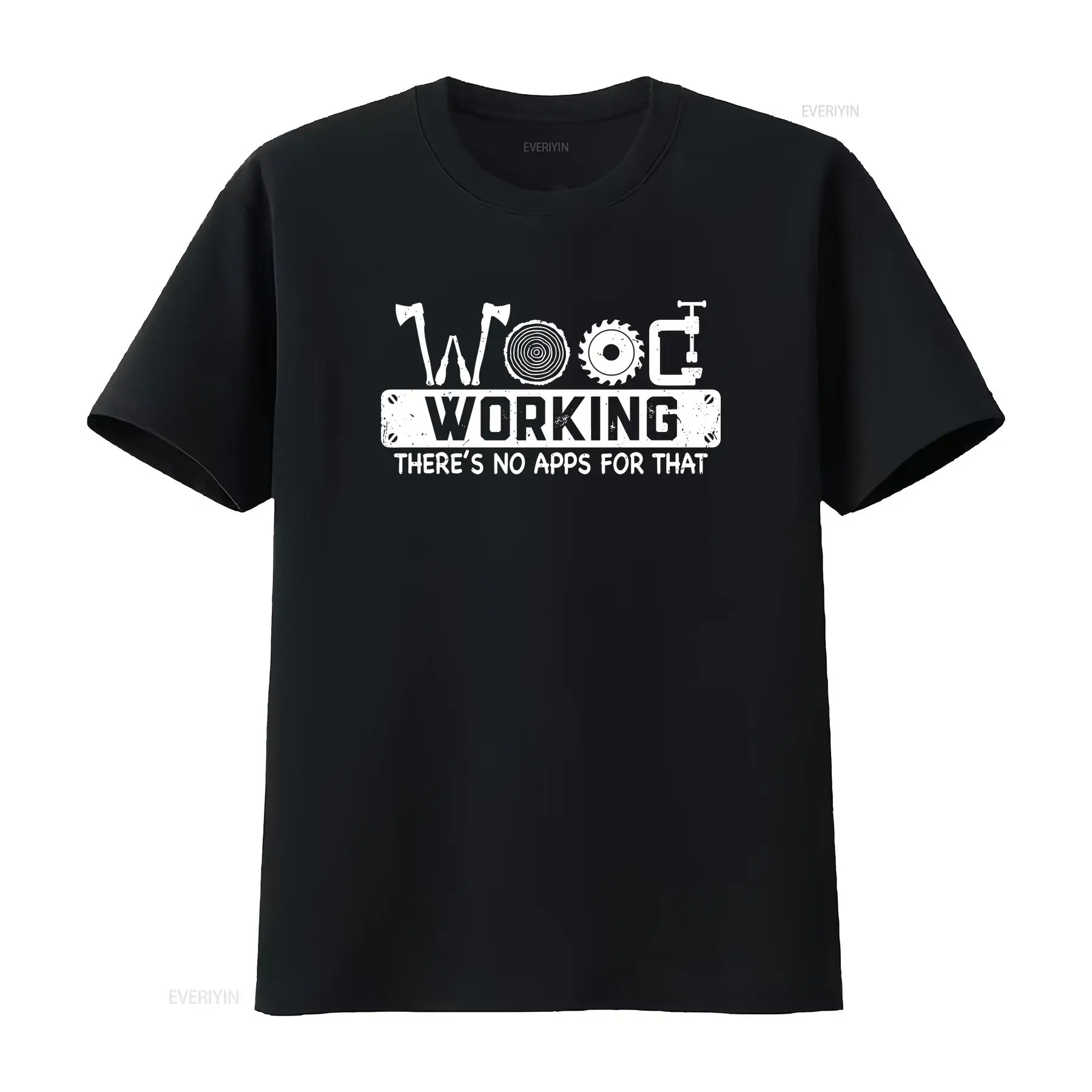 Woodworking App - เสื้อยืดลายช่างไม้ งานไม้ วินเทจ ล้างสีเล็กน้อย สไตล์กราฟิก แฟชั่นดีไซเนอร์