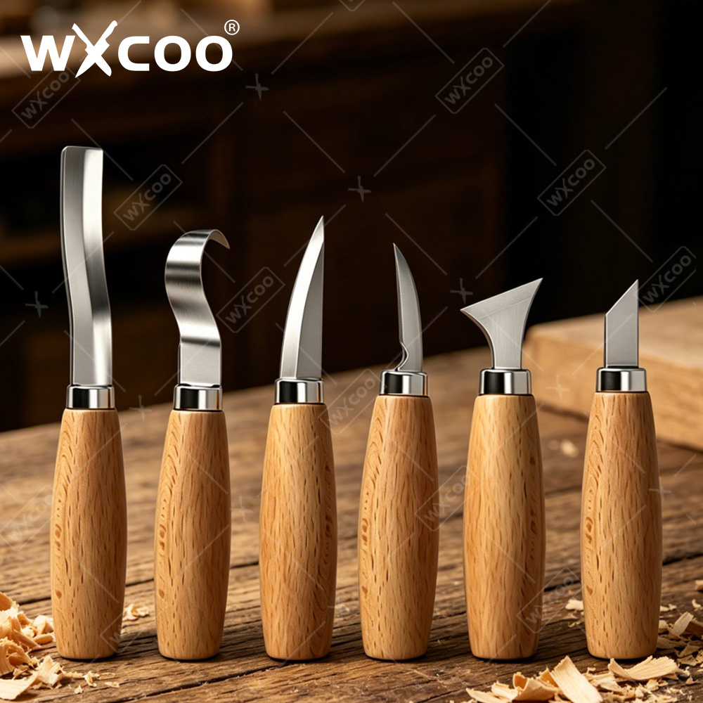 Woodworking Ideas - มีดแกะสลักไม้ WXCOO แบบโค้งมน สำหรับงานแกะสลัก ทำช้อน เหมาะสำหรับมือใหม่และช่างไม้มืออาชีพ