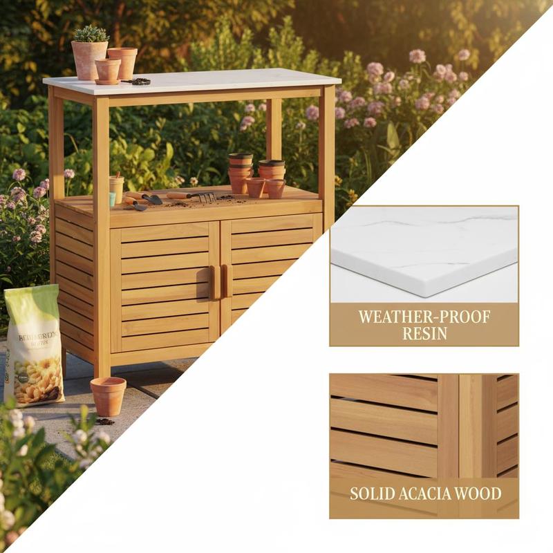 โต๊ะปลูกต้นไม้กลางแจ้ง ทำจากไม - Workbench Woodworking บทวิจารณ์และราคา
