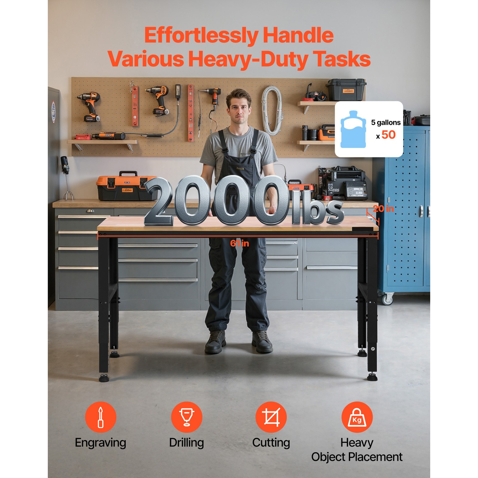โต๊ะทำงานปรับระดับความสูงได้ 6 - Workbench Woodworking บทวิจารณ์และราคา