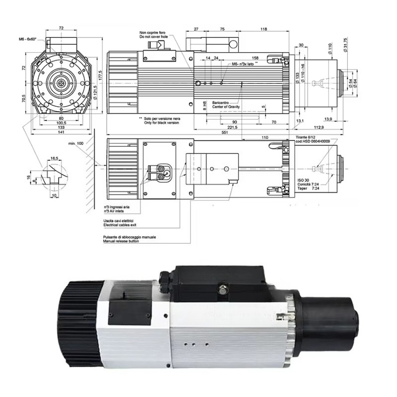 มอเตอร์แกนหมุนเหล็ก ISO30 9kW  - Woodworking Machinery For Sale บทวิจารณ์และราคา